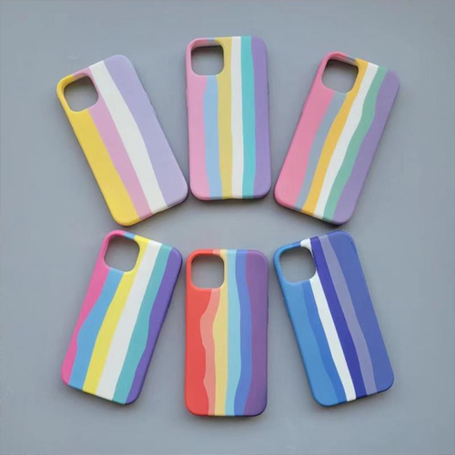 Funda de silicona per a telèfon amb patró arc de Sant Martí