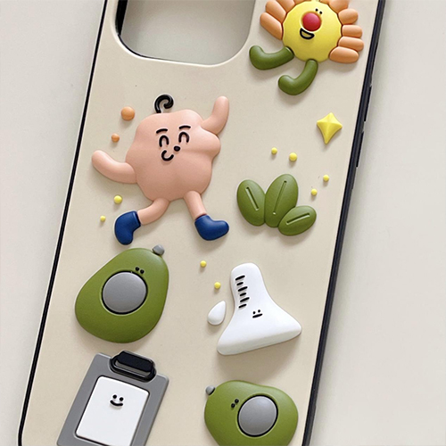 Funda de telèfon mòbil de dibuixos animats en tres dimensions